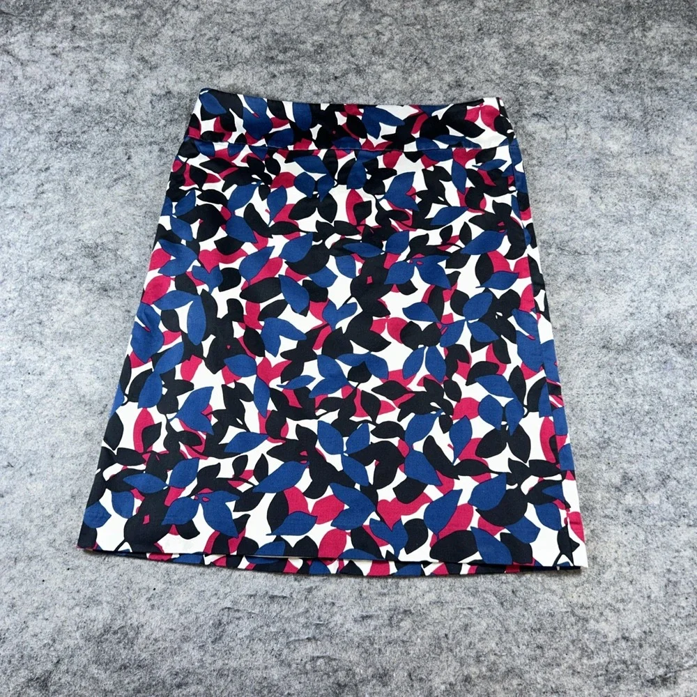 Talbots Skirt Women's 10 Multicolor Floral Lined Stretch Teacher Church Career